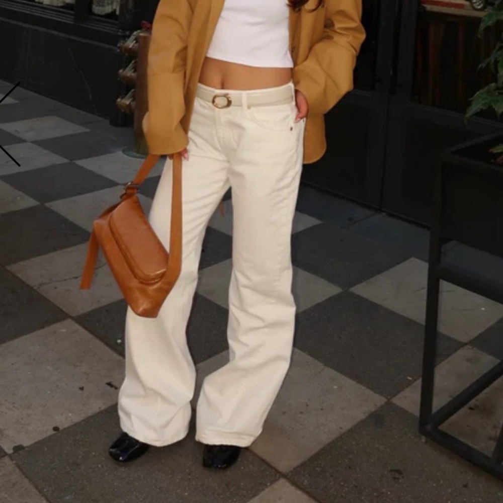 7 For All Mankind Cream Jeans